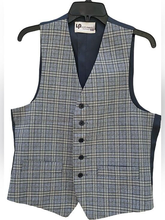 Unbranded Other - Vintage Levi’s Panatela Plaid Vest Mens Button Front Business Casual